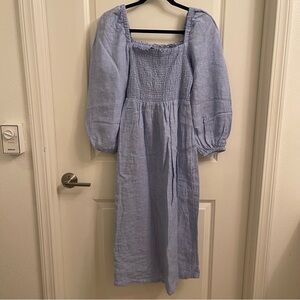 J. Crew Sky Blue Linen DayDream Dress NWT